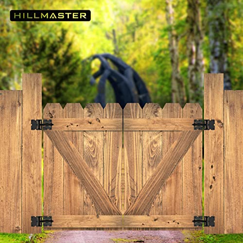 2 Pack Self Closing Gate Hinges for Wooden Fences Heavy Duty Solid Vinyl Fence Gate Closer Hinges with 22 Screws Swing Adjuster Tool 90 Degree Tension Gate Hardware Kit Black Finish - size: Self Closing