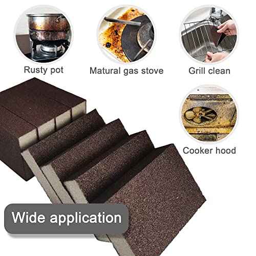 Krisler 8pc Brown Carborundum Sponge(thickness-1inch) | Stone Pot Clean Brush Rust Eraser Grit Scouring Pads Pot Cleaning Pads with Carborundum Washing Kitchen Cleaner Tool - size: Brown 1 Inch (Pack of 8)