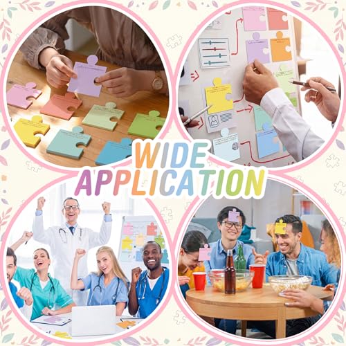 Yinder 24 Pads Team Appreciation Sticky Notes Puzzle Shaped Memo Gifts | Self Adhesive for Employee Farewell Retirement, Bulk Gifts for Coworker Staff Teacher, Motivational Messages Desk Decor - style: Team