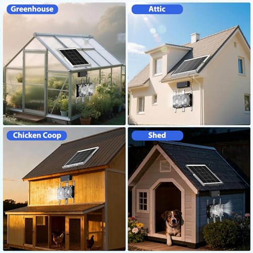 Solar Fan with Battery, 5.5" Solar Fan for Greenhouse & Chicken Coop, Rechargeable Solar Fans for Outside, Solar Powered Exhuast Fans for Outdoor Doghouse Shed Circulation Ventilation Cooling - size: 5.5" Fan Large