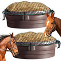 2 Pieces Heavy Duty Stock Tank Slow Feed Hay Net 74 x 45'' 1-4/7'' Holes Hay Feeder with Buckle Adjustable Large Hays Bags for Horses Goats (Stock Tank Not Included)