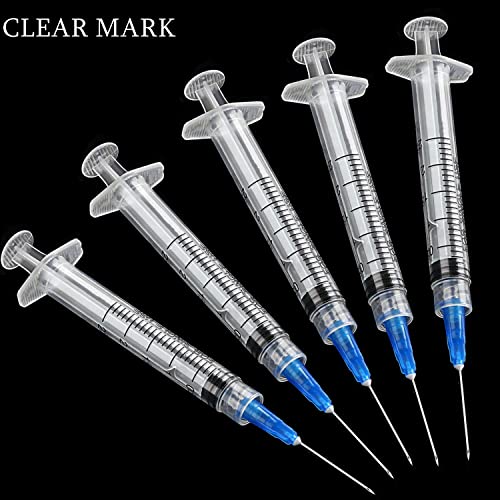 100 Pack 3ml/cc Plastic Luer Lock Syringa with 23Ga and Cap, Individually Sealed Wrapped, for Scientific Labs, Measuring Liquid, Refilling Cartridges or Glue Applicator - style: 100 Pack-3ml 23gauge