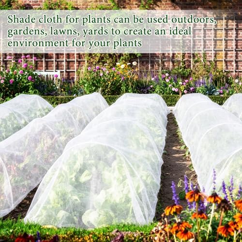 MUDEREK 2 Pack Garden Sun Shade Cloth for Raised Beds 6.5x10ft White | Plant Shade Cloth Non-Woven Garden Sunshade Cloth for Vegetables Sun Shade Cloths for Raised Bed to Protect Plants - size: 6.5x10ft/2PC