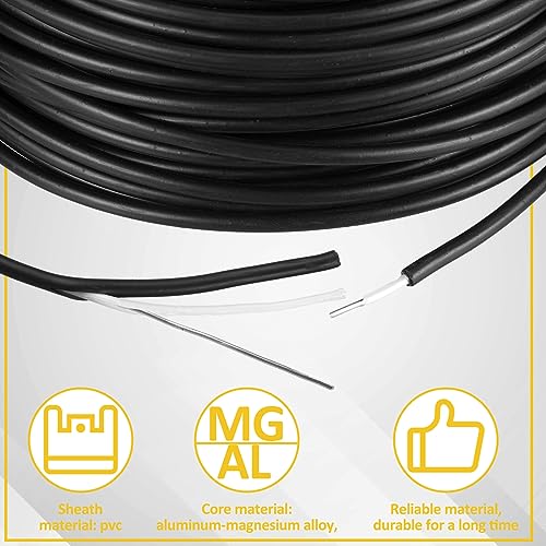 Kanayu Electric Fence Wire Double Insulated,Black,328 Ft, 12 Guage | Underground Fence Wire, Hard Core Cable, Spooled on Plastic Reel - size: 328 Ft, 12 Guage