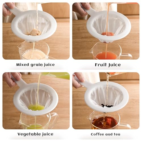 2 Piece Fine Nylon Mesh Strainer Kitchen Food Yogurt Mesh Sieve Plastic Mesh Colander with Handle Mini Brine Shrimp Separation Net for Filtering Juice Milk Soy Coffee Honey Wine Yogurt (120/200 Mesh) - size: 120/200 Mesh