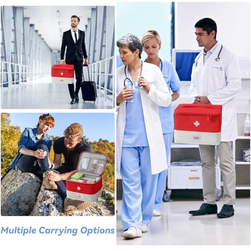 Travel Medicine Bag Organizer, Medical Bag Empty, for Home, Travel, Camping, Car, Hiking & Outdoor Emergencies, Emergency Medical Kits