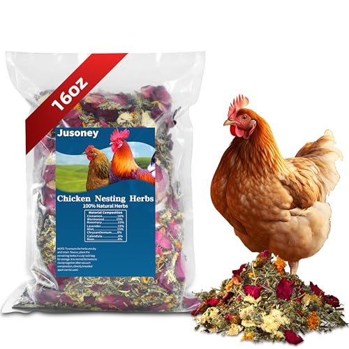 16 OZ Nesting Herbs for Chicken Coop, Premixed 8 Dried Herbs, Natural Chicken Coop Accessory, Promotes Egg Production - size: 16 OZ