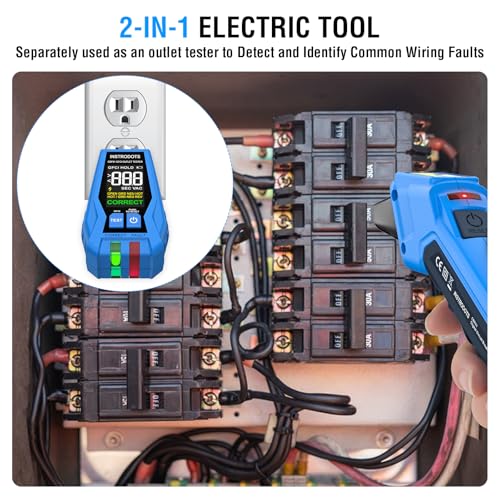 Circuit Breaker Finder & GFCI Outlet Tester for 90-135V AC Circuits | INSTRODOTS Breaker Finder Electrical Circuit Tracer with Color LCD Display & Buzzer Alarm, Includes Batteries & Carrying Case - size: Circuit Breaker Finder
