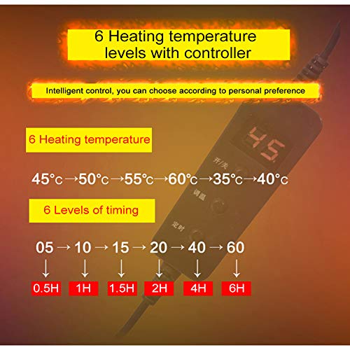 Woolala Heated Body Wrap, Large Electric Heating Pad | with 6 Adjustable Temperature Levels, Auto Shut Off Timer, Washable Warm Cover for Hands, Knees, Feet, Abdomen, Indoor Use
