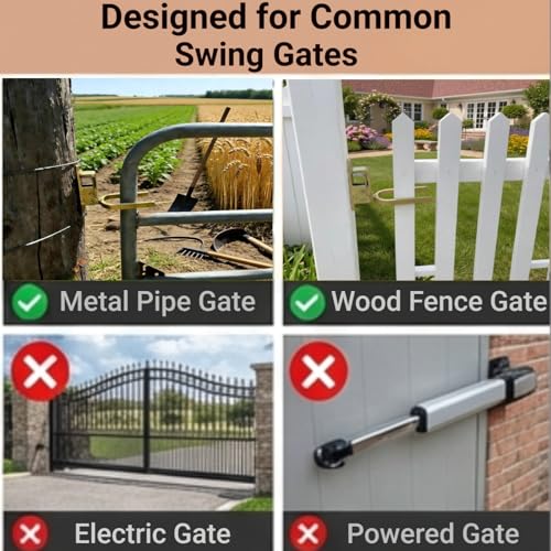 Heavy Duty Gate Latch for Farm & Ranch Gates, One Hand Automatic Spring Lock, Instant Self Locking Gate Latch for Metal Pipe, Wood & Backyard Fence Gates, Rust Resistant Easy Install