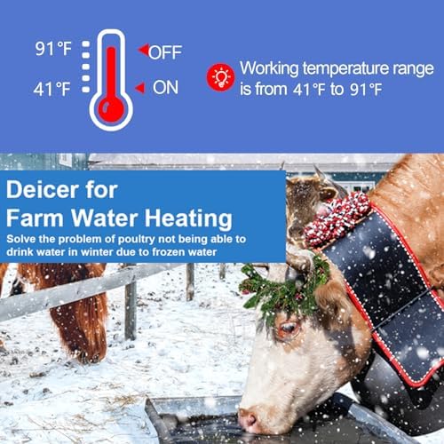 750W Deicer, Aluminum Casing – Perfect for Livestock, Poultry, Horses, Cows, and Wildlife, Providing Outdoor Drinking Solutions in Winter. A Reliable Water Trough/Tank Heater for Livestock