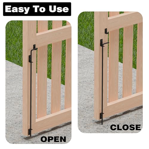 36 Inch Cane Bolt Gate Drop Rod, Heavy Duty Steel Ground Anchor | Solid Steel, Black Powder Coated; Holds Gate Securely in Place; for Wood, Vinyl, Metal Gates,Fence; Easy to Install - size: 36 Inch