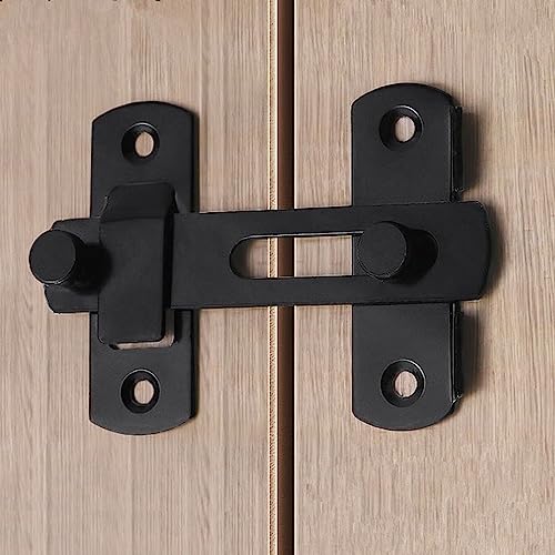 Flip Lock Barn Door Latch 4 Pack Door Latches Small Black Safety Door Glide Sliding Wine Cabinet Closet Gate for Bathroom Garden Cabinet Window