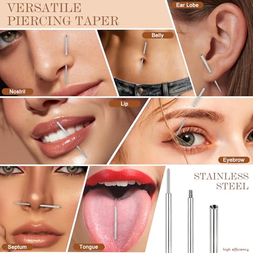 2Pcs Piercing Ball Grabber Tool for Changing Jewelry, Stianless Steel Flat Back Earring Applicator Internally Threaded Push Pin Piercing Grabber Tool - color: Silver-H