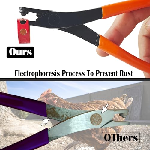 Upgraded Chicken Leg Bands Pliers – Leg Rings Pliers, Chicken Zip Wing Bands & Leg Band Application Plier For Poultry, Chickens, Ducks, Quails (Orange)