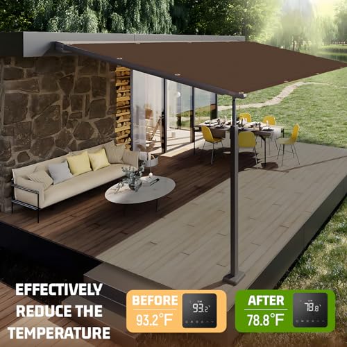 SUNNY GUARD Shade Cloth Custom Size 4x8 FT Sun Shade Screen Fabric Shade Cover Tarp with Grommets for Pergola Backyard Garden, Mocha(We Customized) - color: Brown, size: 0 4'×0 8'（4FTx8FT)