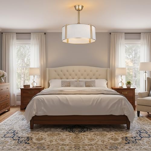 19.2" Gold Fandelier Ceiling Fan with Light Boho Caged Chandelier | for Bedroom Nursery Living Room, Mid-Century Modern Small Enclosed Bladeless, Reversible 6 Speeds, 4 E26 Bulbs (Not Included) - color: Gold Cage