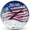 EZREAD Hanging Dial Thermometer 840-1221 Weather Thermometers for Indoor and Outdoor Use, Large 12.5 Inch Diameter, Easy to Read Numbers, American Flag - color: Flag