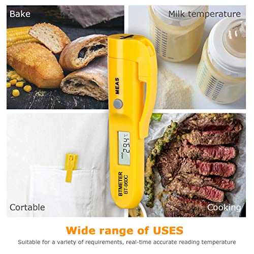 Digital Infrared Thermometer with Pocket Clip - Instant Read Thermometer Non-Contact Compact Temperature Tester for Meat Candy Cooking Food Grill Kitchen BBQ Candy Water-2PACK(NOT for Human Temp)