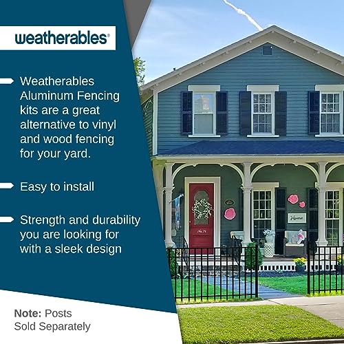 Weatherables Livingston Aluminum Fence Kit – DIY Kit for Backyard and Garden Fencing, Made with Durable Powder-Coated Aluminum that Combats Rust, Fading, and Corrosion (72" In-Ground Post) - size: Livingston 72" In-Ground Post