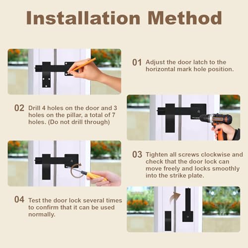 6" Barn Door Flip Latch, Farm Flip Fence Gate Latch Hardware,Gate Latch for Shed Door, Sliding Doors, Matte Black - color: 1p