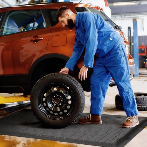 Anti Fatigue Mat 3x7 Ft 15/16" Thick Soft Sponge Ergonomic Mat | Full Day Floor Support Mat Reinforced Diamond Stud Dependable Standing Mat Foundry Forge Casting Mold Injection Molding Gray - size: 84"L x 36.2"W x 0.9"Th
