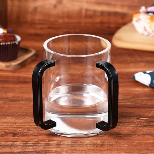 MAQUITA Judaica Hand Washing Cup with Dual Handles, 5" Acrylic Wash Cup for Jewish Ritual - color: Black