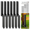 6 Pcs Fence Post Repair Kit,4×4/6x6 Fence Post Support,Heavy Duty Post Anchor Ground Spike with Double-Layer Thickened Fence Post Anchor & Stakes for Repair Tilted, Broken Wood Fence Post - size: Split