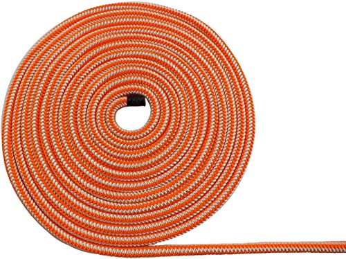 16-Strand Arborist Rope, 1/2 in (12.7 mm), 5400 lbs MBS, Static Climbing Rope, Rescue Operations, High Visibility, 150 ft, Tight Spliced Eye, Orange/White - size: 150 ft - Tight Spliced Eye, style: Orange White