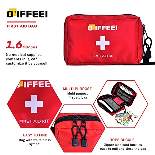 O'IFFEEI Empty Small First Aid Bag, Portable for Outdoors, Camping, Hiking, Backpacking,Travel. Small Medical bag for Emergency and survival