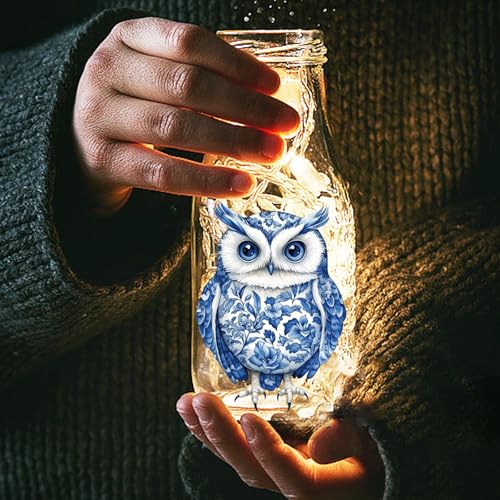 GLOBLELAND 18 Sheets Blue and White Porcelain Animals Rub on Transfers Wild Animals Waterproof UV DTF Cup Wraps Decals 3.9x3.6inch Birds Transfer Stickers for Water Cup Glass Bottle Vase Crafts - style: Porcelain Animal