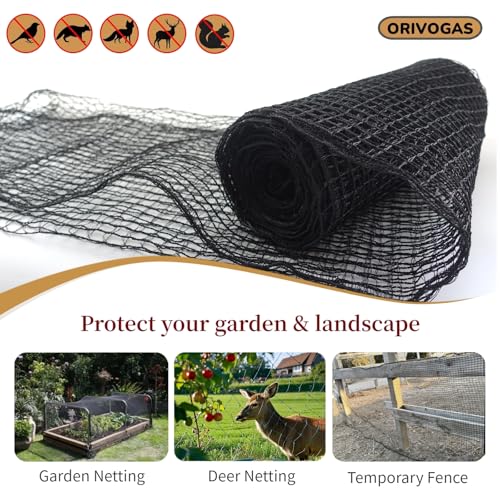 Deer Fence Netting,Plastic Mesh Fence 6.5x50ft,Reinforced Edges 55gsm Heavy Duty Animal Barrier,Ideal for Garden Netting,Against Bird,Temporary Fence,Fruit Plant Protection,Black - size: 6.5ft*50ft