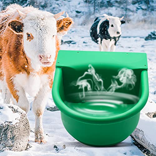 Automatic Heated Dog Waterer Bowl Feeder Constant Temperature Dispenser 3L Outdoor Thermal Bowl with Float Ball Valves for Pet Dog Horse Cattle Goat Sheep (Green) - color: Green