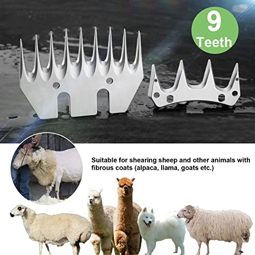 9 Tooth Sheep Shears Replacement Blades PRO Universal Blade for All Major Brands Oster GDJOB TAKEKIT BEETRO Dragro Lister Heiniger Sheep Clippers for Sheep Alpacas Goats (9 Tooth Silver) - color: 9 Tooth Silver