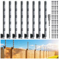 Hulave 8-Pack Fence Post Extender, High 32" Fence Barbed Wire Extend Arm, Used to add Height to Wood Fences for Privacy and to Prevent Animals from Jumping Away and Breaking in (Matte-Black) - size: Heigh-32in