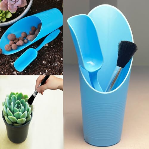 12PCS Bonsai Soil Scoop Set, Plastic Garden Scoops, Mini Potting Shovel | Mini Garden Tool Set, Dual-Size Succulent Planting Tools for Indoor Plants, Planting, Transplanting Soil Mixing