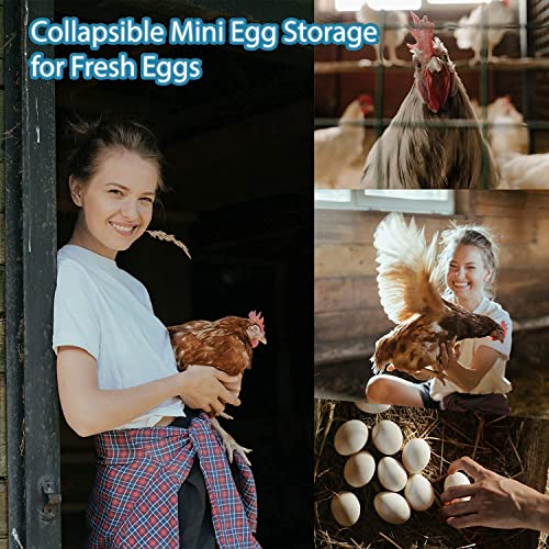 JIYUJIAHUA Egg Basket, Collapsible Mini Storage - Can Easily Load Eggs for Carrying and Collecting Eggs, Easy Washing, and Fast-drying, Country Primitive Farmhouse Style, DANLAN-001 - color: Medium
