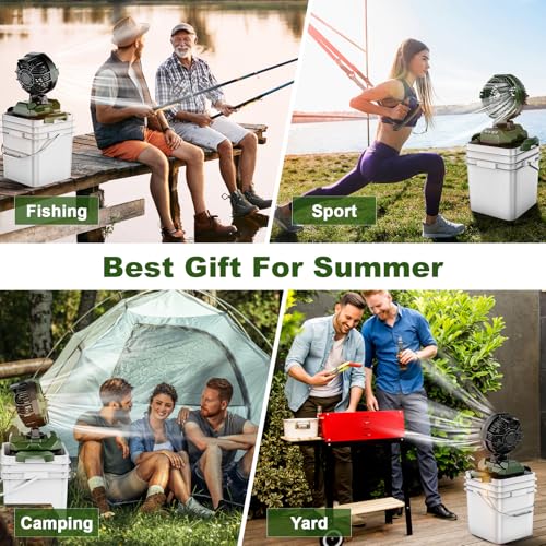Portable Misting Fan (Green B) - color: Green B