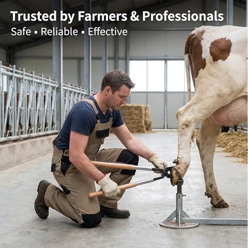 Heavy-Duty Hoof Trimmer – 34" Total Length with 29" Wooden Handle & 5" Cutting Head | Chrome Vanadium Steel for Horses, Cattle, Goats & Livestock