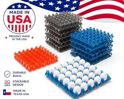 Reusable Egg Tray Plastic Egg Crates Holds 30 Egg Flats for Home Chicken Farmers, Stackable Egg Cartons are Great for Storing, Sorting, and Shipping Eggs (Color May Vary) (10 Pack) - size: 10 Pack