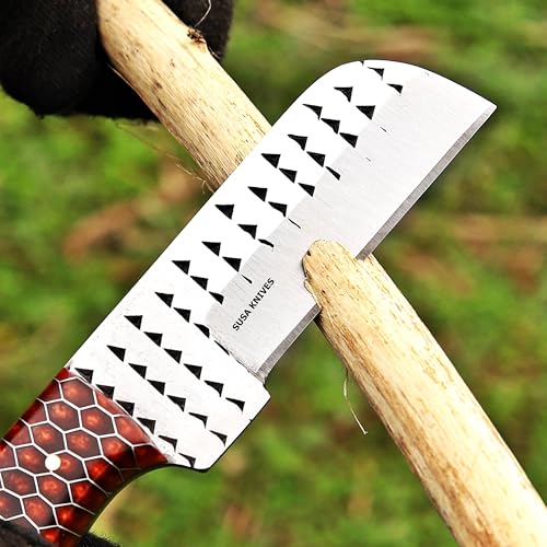 Custom Handmade 7'' fixed blade hoof rasp knife/Cow boy knife/Bull cutter Cowboy knives with pancake leather sheath (COOPER CONE) - color: COOPER CONE