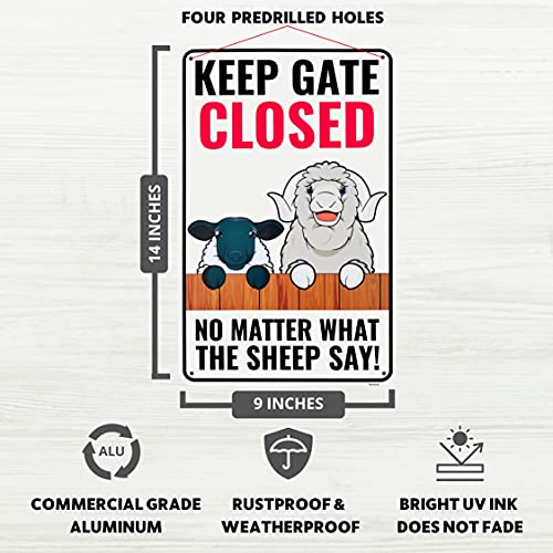 Venicor Sheep Sign Decor - 9 x 14 Inches - Aluminum - Sheep Gifts for Sheep Lovers Kids - Sheep Halter Stand Toy Stuff