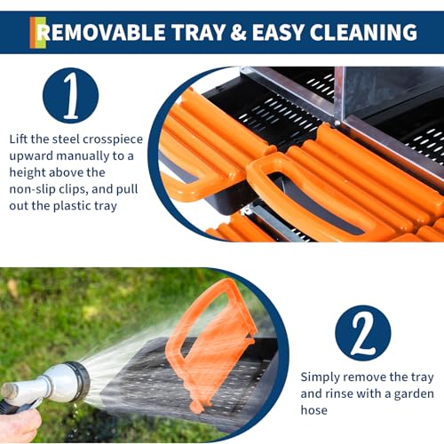 Chicken Nesting Boxes, 8 Compartments Chicken Laying Boxes, Removable Plastic Tray, Easy to Clean, Roll Away Nesting Boxes for Chickens Laying Eggs, Orange