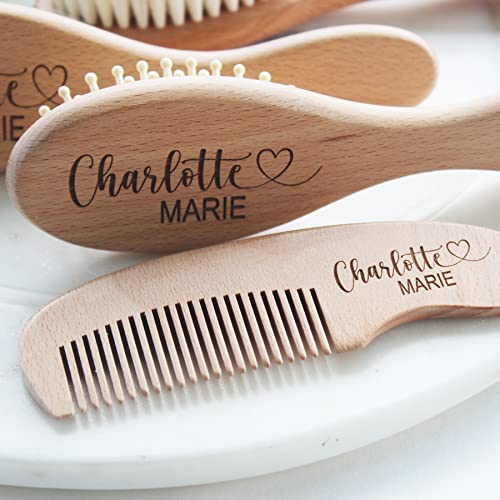 Baby Hair Brush | Personalized Baby Gifts | Wooden | Cradle Cap Brush | Gifts | Baby Girl Gifts