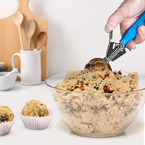 Meadow Lane #24 Ice Cream Disher Scoop, Stainless Steel, Blue | Stainless steel 2.7 Tbsp scoop has a reinforced trigger and non-slip handle; dishwasher-safe for ice cream, dough and more. - color: Blue