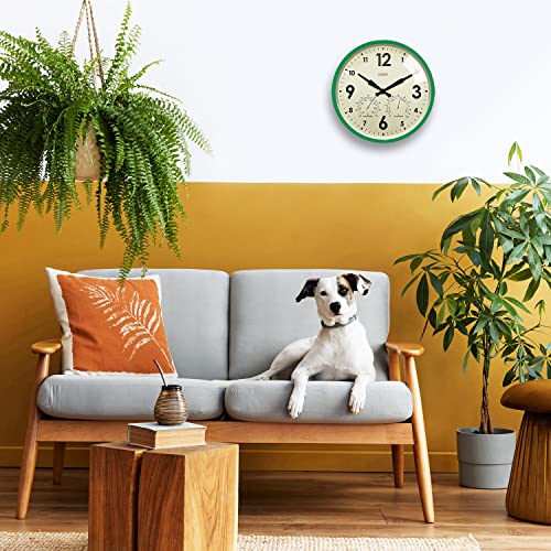 Cloudnola Indoor Outdoor Waterproof Metal Wall Clock with Thermometer and Hygrometer, Green, 12 inch Silent Non-Ticking Battery Operated Quality Quartz Round Clock for Patio and Home Decor