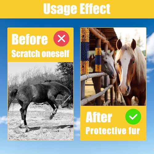 Livestock Scratch Brush, 4-Pack for Horse Grooming | Relief Self-Grooming Goat Scratcher Help Stay Comfortable on the Back of Livestock Cattle Scratch for Goat, Cow, Sheep
