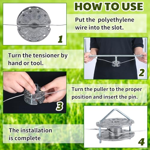 12 Pcs Fence Tightener Electric Wire Tensioner with 4mm Galvanized Pin, Heavy Duty Aluminum Rapid Inline Ratchet Strainer for Farm Ranch Orchard Post Repair | with 4mm Galvanized Pin, Heavy Duty Aluminum, Rapid Inline Ratchet Strainer, for Farm Ranch Orch