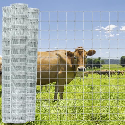 6ft x 164ft Heavy-Duty Galvanized Farm Fence – Durable Livestock Fence for Cattle, Sheep, Goats, Deer – Field Fencing for Yard & Ranch Protection