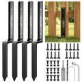 Fence Post Repair Kit, 4 Pack Heavy Duty Fence Post Anchor Stabilizer for Repairing Broken Leaning Tilted Damaged Wood - size: 4 PCS
